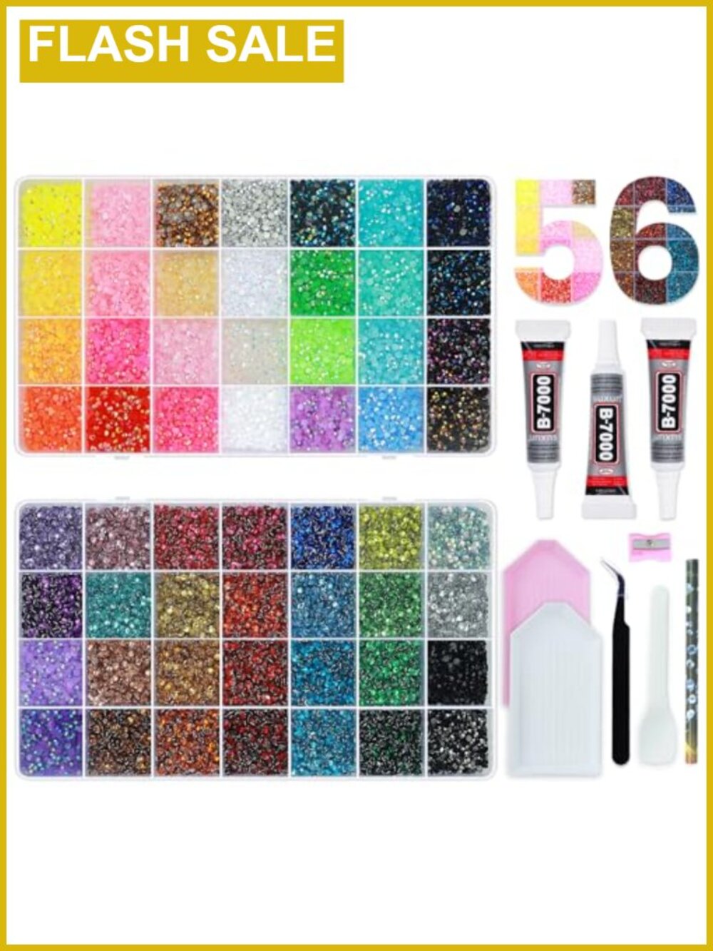Rhinestone Bedazzling Kit 56 Colors 3mm Gems Tools Glue Crafts